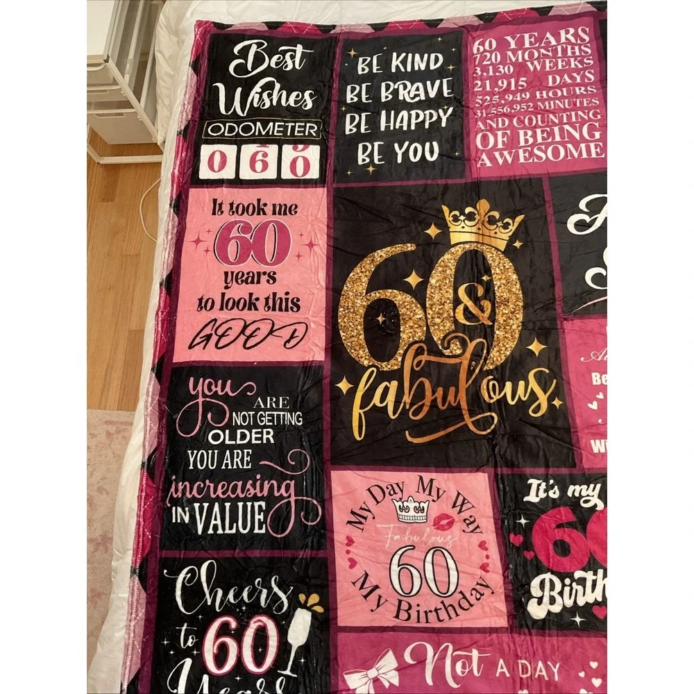 60th Birthday Gifts Blanket 60